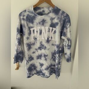Victoria’s Secret PINK Purple Tie Dye Long Sleeve Cotton Shirt